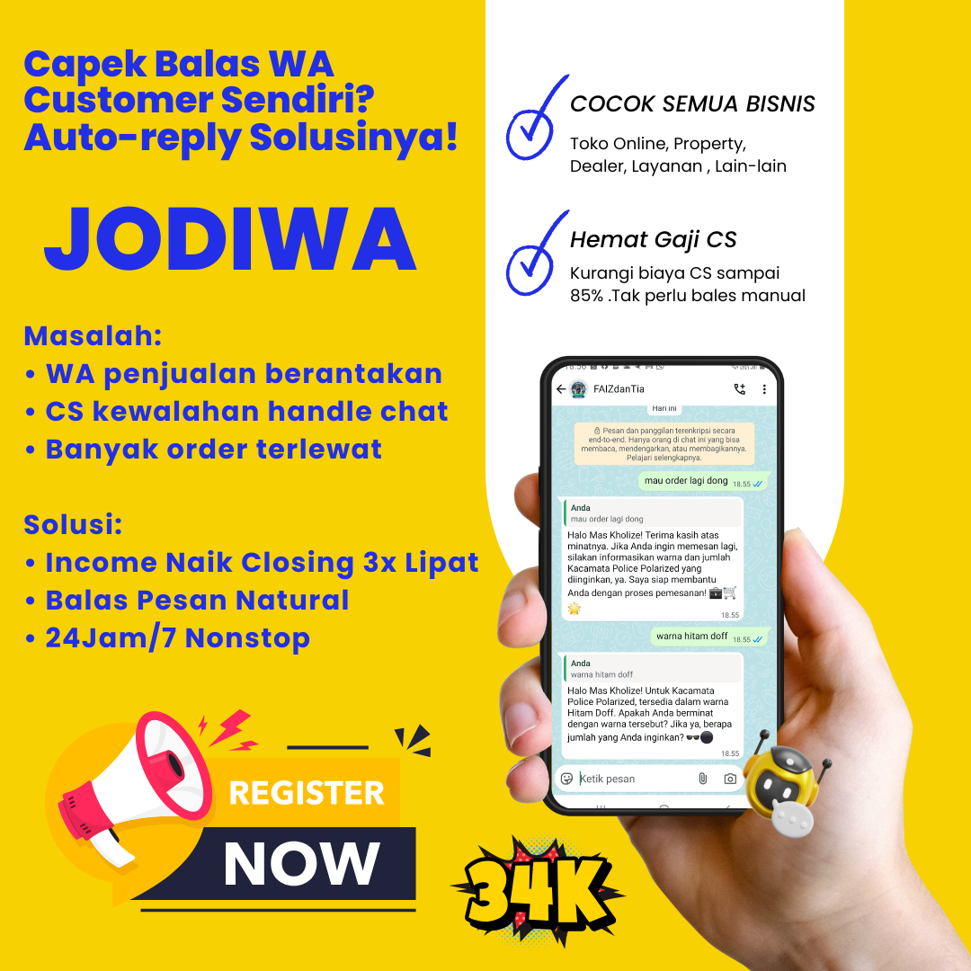 Jodiwa Chatbot Balas WA otomatis 24 Jam (AI Chatbot)